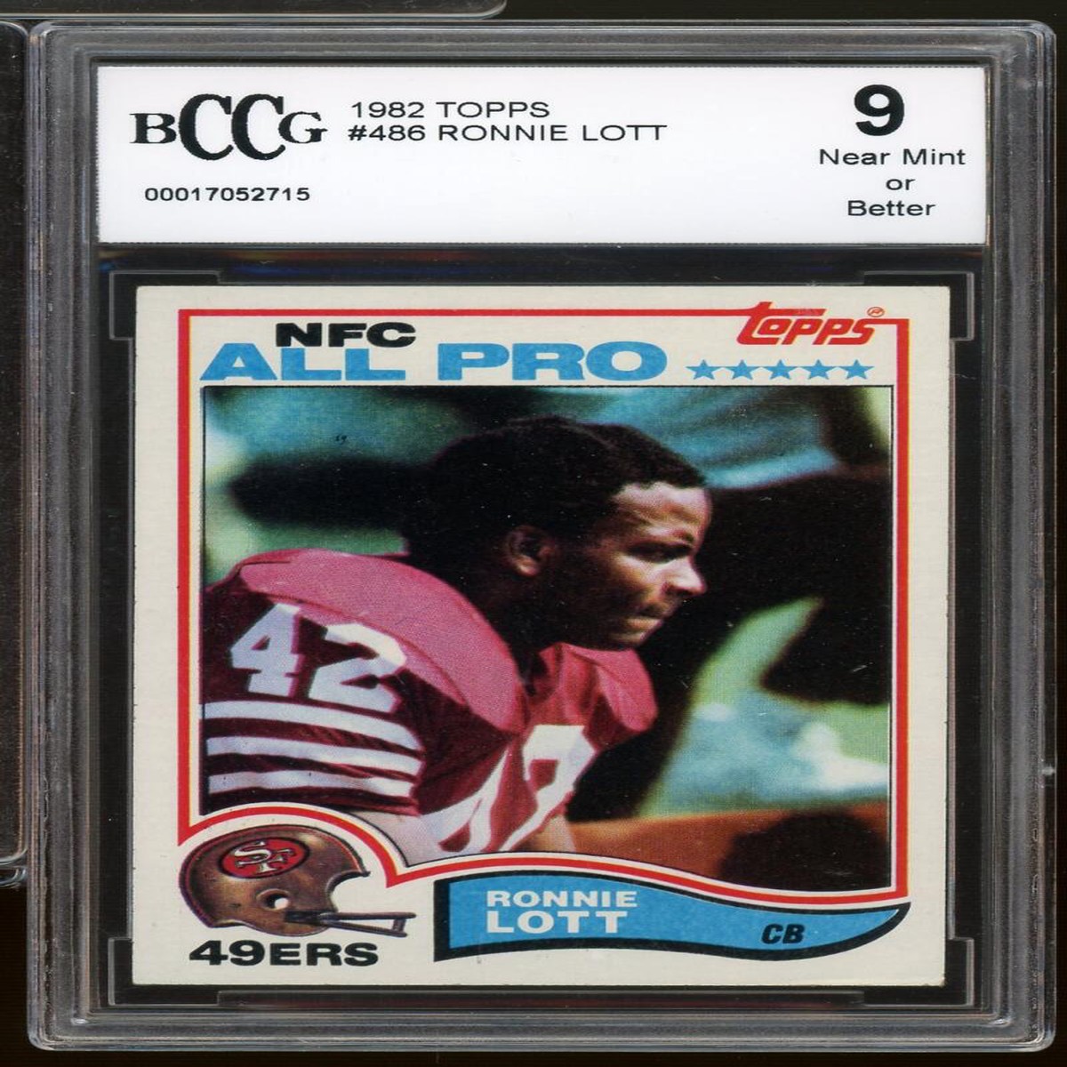 1982 Topps #486 Ronnie Lott Rookie Card BGS BCCG 9 Near Mint+