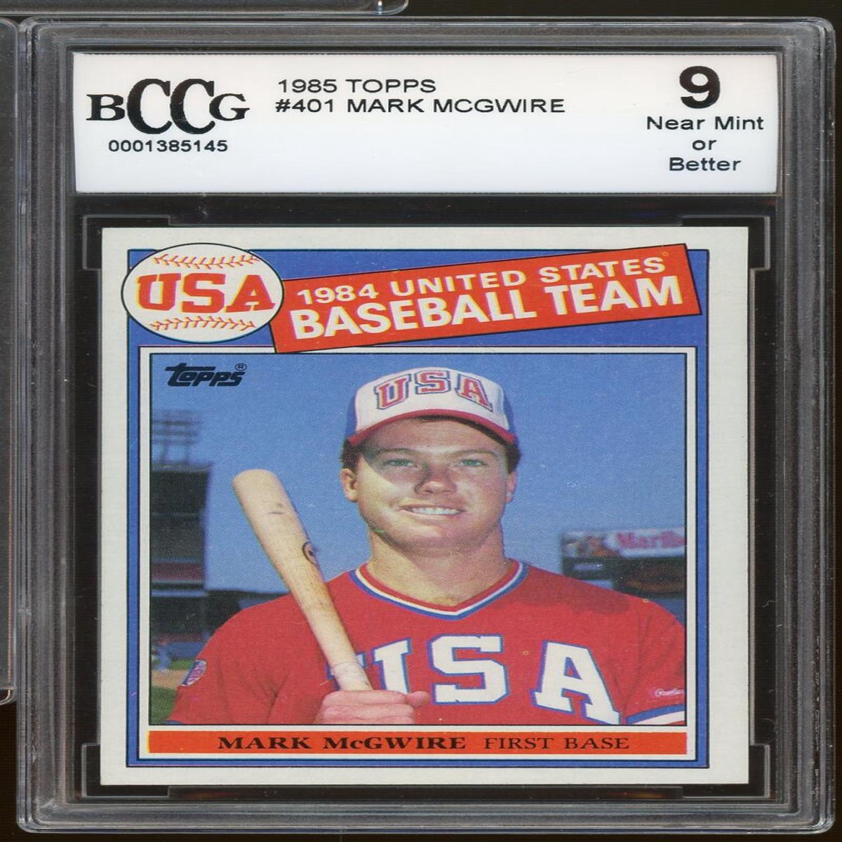 New Arrival 1985 Topps #401 Mark Mcgwire Rookie Card BGS BCCG 9 Near Mint+