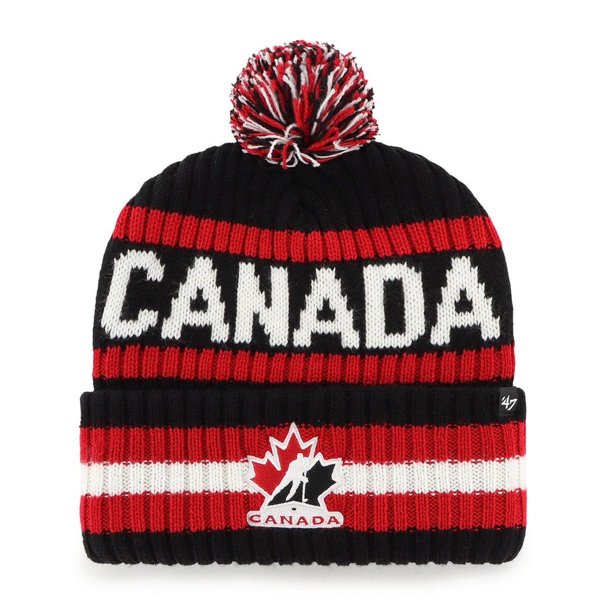 '47 Brand Men's IIHF Team Canada Bering Cuffed Pom Knit